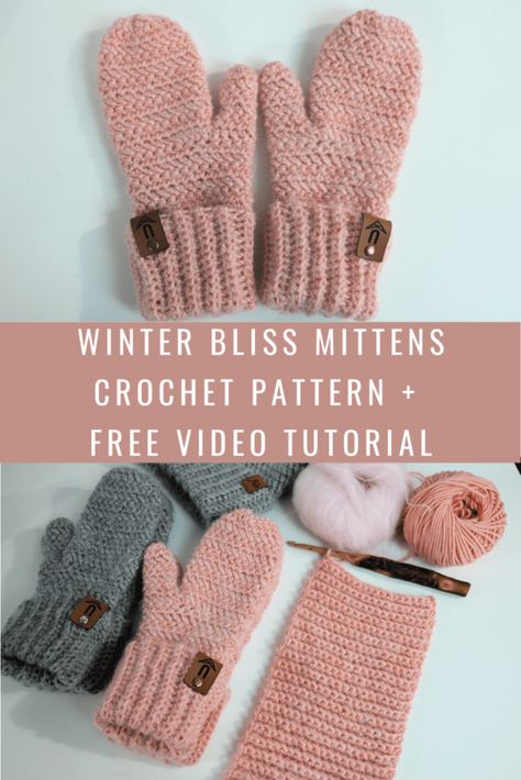 Mittens Crochet, Crochet Mittens Free Pattern, Crochet Mittens Pattern, Knitted Mittens, Confection Au Crochet, Crochet Mittens, Crochet Simple, Crochet Winter, Haken Baby