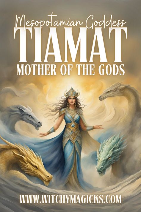 Unveil the story of Tiamat, the Mesopotamian goddess who embodies chaos, creation, and the primordial ocean. As the Mother of the Gods, Tiamat's powerful role in ancient mythology represents both nurturing life and destructive forces. Perfect for those interested in Mesopotamian mythology and the origins of divine power.  #GoddessTiamat #MesopotamianMythology #MotherOfTheGods #CreationAndChaos #AncientDeities #PrimordialOcean #DivineFeminine #Goddess #Tiamat #Mesopotamia #Deity #WitchyMagicks Wiccan Deities, Divine Feminine Goddess, Goddess Magick, Ancient Sumerian, World Mythology, Occult Books, Ancient Mesopotamia, Book Of Shadow, Ancient Mythology