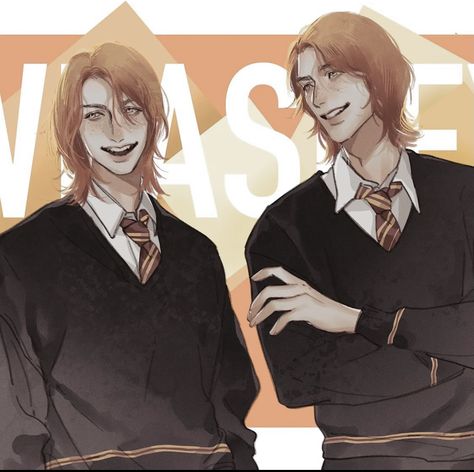 George Weasley Fan Art, Weasley Twins Fanart, Anime Matching Icons, Fred And George, Harry Potter Illustrations, Fred And George Weasley, Harry Potter Artwork, Harry Potter Comics, Weasley Twins