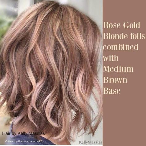 Gold Blonde Hair, Balayage Hair Rose, Rose Gold Blonde, Blonde Foils, Rose Blonde, Gold Hair Colors, Hair Color Rose Gold, Blonde Tips, Gold Blonde