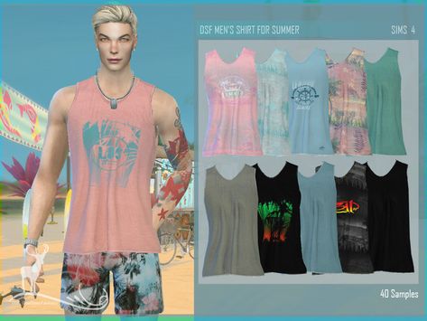 Sims 4 Mac, Sims 4 Male Clothes, Male Shirt, Surfer Boy, Sims 4 Game Mods, Tumblr Sims 4, Male Clothing, Mens Summer Outfits, Sims4 Clothes