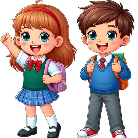 Back To School Background, Student Clipart, Clown Crafts, Student Images, Classroom Pictures, Student Cartoon, School Illustration, School Images, School Wall Art