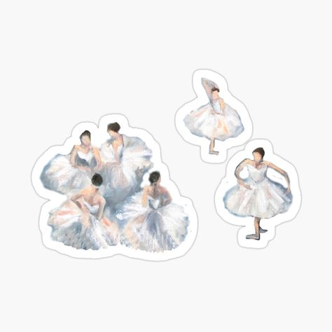 Get my art printed on awesome products. Support me at Redbubble #RBandME: https://www.redbubble.com/i/sticker/Ballet-dancers-by-Kuhtina/52271731.EJUG5?asc=u Dancing Art, Preppy Stickers, Ballet Gift, Dancing Aesthetic, School Stickers, Edgar Degas, Ballet Dancers, Custom Magnets, Hard Hats