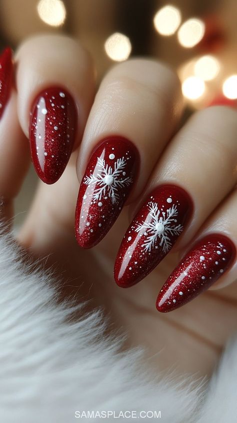 Bring holiday magic to your fingertips with 21+ stunning Christmas nails ideas for 2024. Embrace the festive season with designs featuring shimmering golds, sparkling silvers, classic reds, and deep greens. From intricate snowflake patterns and reindeer art to cozy sweater textures and glittery accents, these nail ideas are perfect for holiday parties and cozy winter nights. Whether you prefer minimalistic elegance or bold. #ChristmasNails2024 #HolidayNailArt #FestiveNailTrends Reindeer Nails Designs, New Year Nails Design 2024, Red Nail Art Ideas, Reindeer Nails, Reindeer Art, Christmas Nails Ideas, Intricate Snowflake, Year Nails, Christmas Nail Ideas