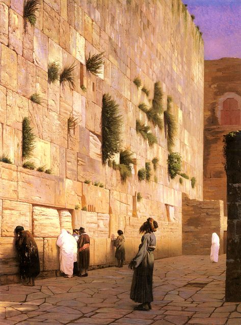 Gustav Bauernfeind, Jean Leon Gerome, Orientalist Art, Art Mini Toile, Terra Santa, Haridwar, Western Wall, Historical Painting, Famous Buildings