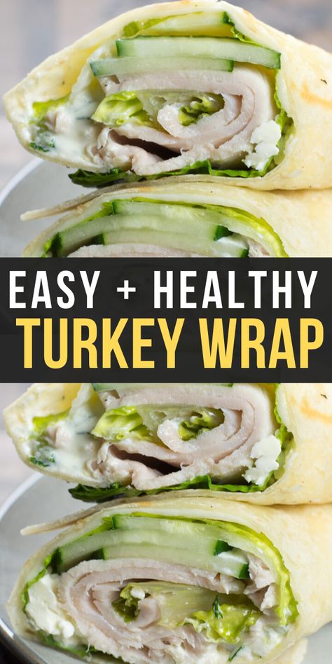 Turkey Wraps Healthy, Turkey Wrap Recipes, Turkey Wrap, Wraps Recipes Easy, Wraps Recipes Healthy, Sliced Cucumber, Turkey Wraps, Healthy Wraps, Wrap Recipe