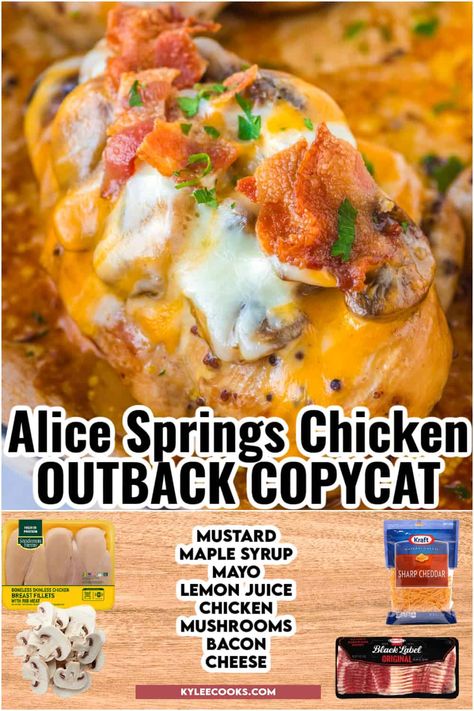 Alice Springs Chicken - Outback Copycat Alice Spring Chicken, Outback Chicken, Alice Springs Chicken Recipe, Alice Springs Chicken Outback, Marinade Chicken, Alice Springs Chicken, Chicken Mushrooms, Frugal Recipes, Outback Steakhouse