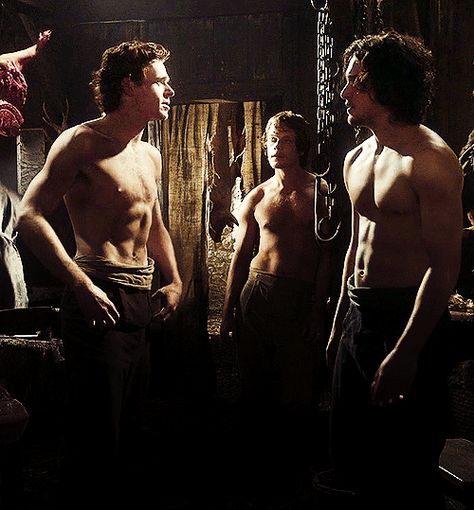 the sexy men of HBO's Game of Thrones Alfie Allen, Theon Greyjoy, Dancing On The Edge, Valar Dohaeris, Kit Harrington, Robb Stark, James Norton, Hbo Game Of Thrones, King In The North