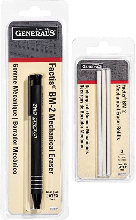 Amazon.com: General Pencil - Pencil-Eraser + Refills Bundle - GPBM2-BP Factis Pen Style Eraser Plus GPBM2-3RBP Factis Pen Style Eraser Refills (Pencil + Refills) : Office Products Pen Eraser, 2b Pencil, Cute Stationary School Supplies, Art Pencils, Body Reference Drawing, Stationary School, Pencil Eraser, Reference Drawing, Cute Stationary