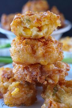 Cheesy Corn Fritter Bites are a great appetizer perfect for family gatherings or game day parties. A delicious cheesy corn fritter recipe everyone will love. Hardy Appetizers, Corn Bites Recipe, Corn Nuggets Recipe, Fritter Bites, Corn Ideas, Bite Size Appetizers Easy, Corn Fritter, Corn Recipes Side Dishes, Corn Fritter Recipes