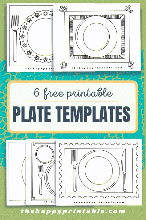 Printable plate templates from the simplest printable plate to  a complete printable place setting. My Plate Preschool Activities, Whats On My Plate Activity, Printable Food Templates, Plate Template Printable, Food Themed Activities For Preschoolers, Kindergarten Food Activities, My Plate Activities For Kids, Printable Placemats For Kids Free, Healthy Plate Craft For Kids