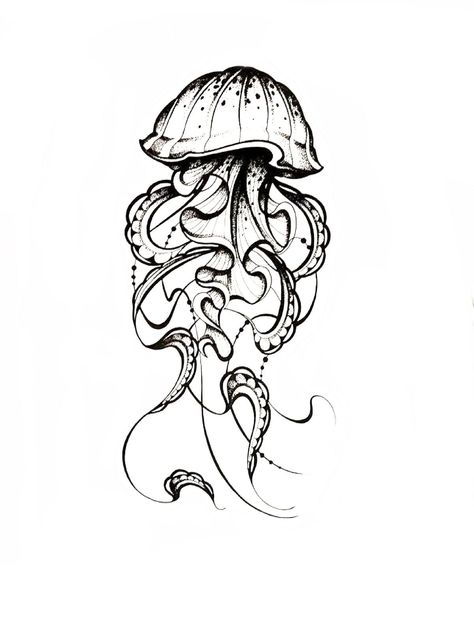 Jellyfish Tattoo Design, Maching Tattoos, M Tattoos, Sea Tattoo, Jellyfish Design, Jellyfish Tattoo, Greek Tattoos, Tattoo Portfolio, Tattoo Design Book