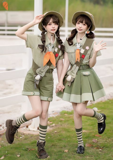 Lolita Box 【-Rabbit Scouts-】 #Ouji Lolita Blouse, Shorts and Skirt Set

◆ Shopping Link >>> https://lolitawardrobe.com/lolita-box-rabbit-scouts-ouji-lolita-blouse-shorts-and-skirt-set_p7803.html Douyin Photography, Fictional Clothes, Scout Outfit, Summer Camp Outfits, Sanrio Style, Pose Standing, Rabbit Dress, Scout Uniform, Shopping Link