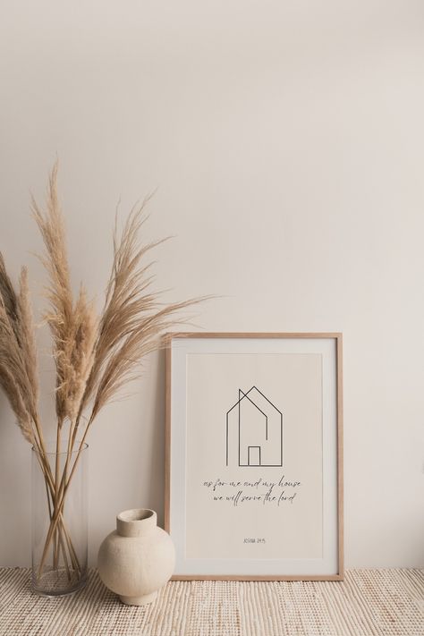 Christian House, Bible Wall Art, Christian Prints, Etsy Prints, Serve The Lord, House Art, Minimalism Interior, House Interior Decor, Art Minimalist