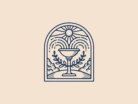 Fountain Tattoo Simple, Fountain Tattoo, Fountain Logo, Fountain Illustration, Fountain Drawing, Vase Logo, Greek Illustration, Resort Branding, Trendy Logos