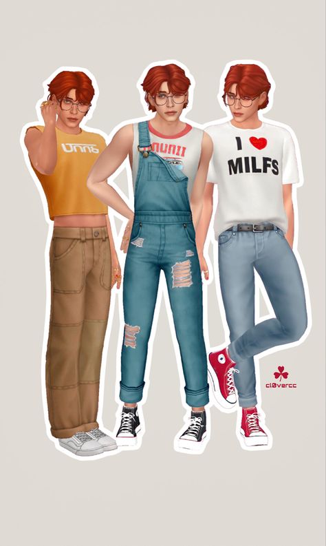 all cc used is free/public!! Sims 4 Cc Male Clothes Pack, Sims 4 Male Overalls, Sims 4 Male Cc Pack, Male Sims 4 Cc Maxis Match Clothes, Sims 4 Cc Himbo, Sims 4 Masc Female Cc, Sims 4 Cc Maxis Match Mens Clothing, Sims 4 Mm Shoes, Male Maxis Match Cc Clothes