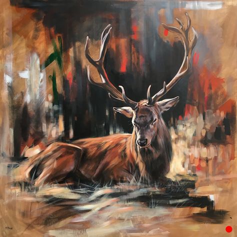 Animal Paintings Acrylic, Deer Painting, Deer Art, Soyut Sanat Tabloları, A Deer, Arte Animal, Wildlife Art, Canvas Art Painting, Animal Paintings