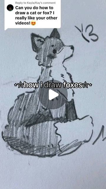 Fox Tutorial Drawing, Cute Drawing Inspo Sketch, Idea For Drawing Easy, Cute Oc Ideas Drawing, How To Draw A Fox Easy Step By Step, Creative Drawing Ideas Sketches Doodles, Animal Sketch Tutorial, How To Doodle Animals, Random Animals To Draw