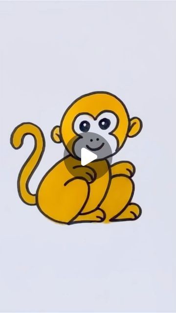 How To Draw Monkey For Kids, How To Draw A Monkey Step By Step, How To Draw Monkey, How To Draw A Monkey, Monkey Drawing For Kids, Simple Monkey Drawing, Easy Drawings For Kids Simple, Animals Drawing For Kids, Monkey Drawings