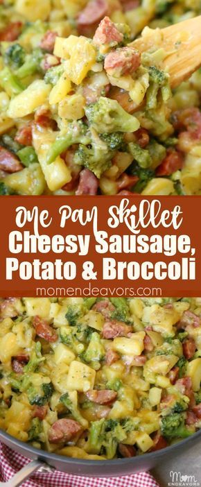 Sausage And Veggies One Pan Skillet, Smoked Sausage Potatoes And Broccoli, Kielbasa And Broccoli Recipes, Easy One Pot Meals Beef, Smoked Sausage And Broccoli Recipes, Potatoes And Broccoli Recipes, Potato And Broccoli Recipes, Recipes Using Sausage, Potato Smoked Sausage Casserole