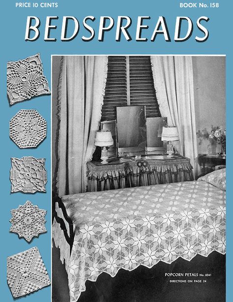 Lace Bedspread, Different Crochet Stitches, Prairie Flower, Vintage Crochet Patterns, Modern Knitting, Point Lace, Bobble Stitch, Crochet Books, Contemporary Home Decor