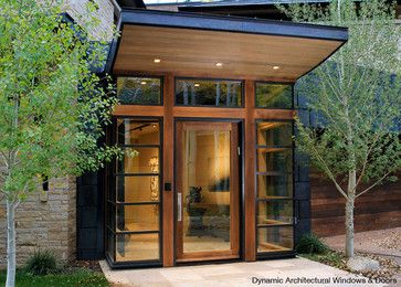 Modern Entry Door with Corner Sidelites - modern - front doors - vancouver - Dynamic Architectural Windows & Doors Front Door Overhang, Front Door Awning, Door Overhang, Modern Entry Door, Exterior Doors With Glass, Modern Entry, Modern Front Door, Door Awnings, Door Canopy