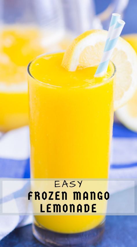 Pineapple Detox, Frosted Lemonade, Mango Lemonade, Mango Drinks, Pineapple Water, Frozen Mango, Drink Recipe Book, Frozen Lemonade, Refreshing Drinks Recipes