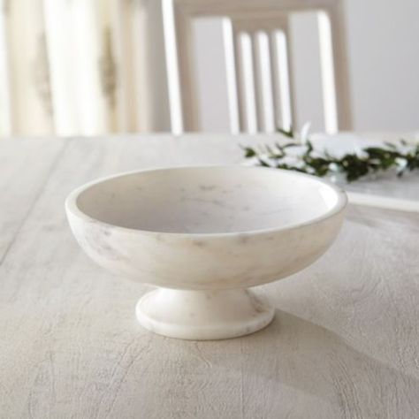 Hudson Marble Pedestal Bowl Pedestal Bowl Decor, Pedestal Fruit Bowl, Floating Flower, Dining Inspiration, Lotus Bowls, Marble Bowl, Bowl Food, Pedestal Bowl, Marble Decor