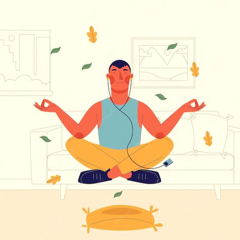 Free Vector | Meditation illustration concept Meditation Illustration, Yoga Illustration, Lotus Pose, Header Banner, Vector Hand, Hand Illustration, Yoga Inspiration, Cartoon Illustration, How To Do Yoga