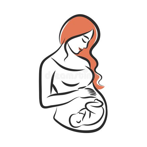 Pregnant woman stylized silhouette, mother care icon. Vector vector illustration Mom Drawing, Breastfeeding Art, Mother Care, Imagenes Mary Kay, Pregnancy Art, Stick Figure Drawing, Easy Love Drawings, Mandala Art Therapy, Woman Sketch