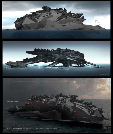 Battleship Concept Art by George Hull Destroyer Ship, Starship Concept, Concept Art World, Sci Fi Ships, Spaceship Concept, Spaceship Art, Spaceship Design, Concept Ships, Army Vehicles