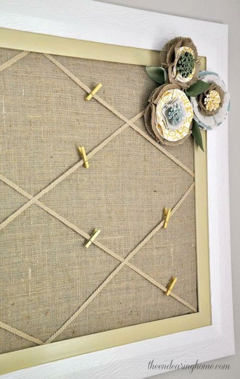 Aesthetic Cork Board Ideas, Cork Board Ideas, Burlap Bulletin Boards, Office Bulletin Boards, Diy Bulletin Board, Church Bulletin Boards, Burlap Projects, Church Bulletin, Burlap Crafts