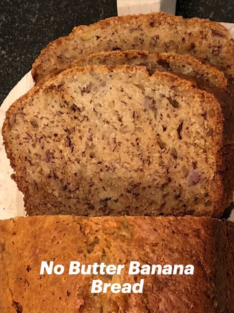 Sliced Banana Bread on Cutting Board No Butter Banana Bread, Banana Bread Without Butter, Eggless Banana Bread Recipe, Banana Bread With Oil, Butter Banana Bread, Bread Banana, Banana Nut Bread Recipe, Nut Bread Recipe, Snow Storms