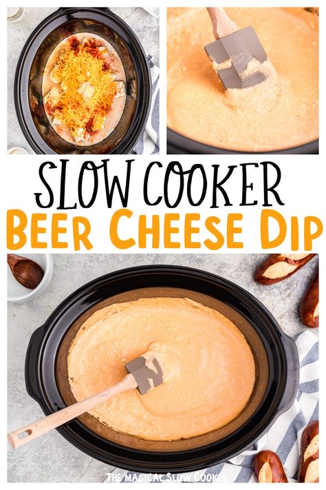 You can always count on beer cheese dip if you need a quick, easy, and flavorful appetizer recipe. The dump-and-go combo of sharp cheddar cheese, cream cheese, milk, beer, and a few other spices makes this one of the most favorite recipes for game day. - The Magical Slow Cooker Beer Cheese Dip Crockpot, Cheese Dip Crock Pot, Beer Cheese Dip Recipe, Magical Slow Cooker, Cheese Dip Recipe, Crock Pot Dips, The Magical Slow Cooker, Beer Cheese Dip, Cheese Dip Recipes