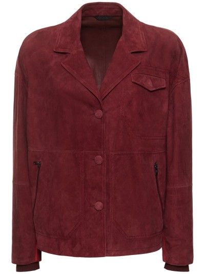 Single breasted suede jacket - Ferrari - Women | Luisaviaroma Suede Jacket Women, Boot Socks, Suede Jacket, Type 3, Single Breasted, Random Stuff, Ferrari, Ralph Lauren, Jackets For Women