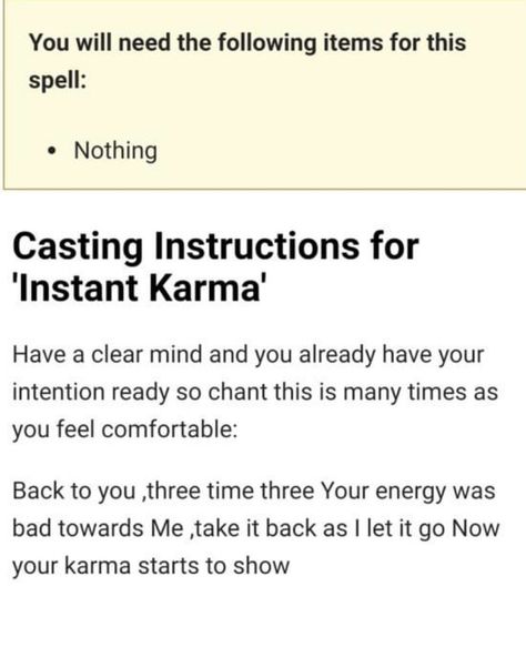 Instant Karma Spell, Karma Spell, Banishing Spell, Instant Karma, Witchcraft Books, Evil People, Witch Quotes, Alchemy Symbols, Mind Power