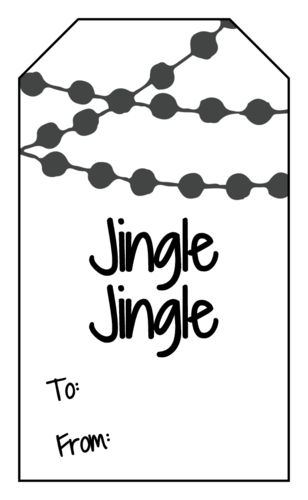 Help your gifts get in the Christmas spirit with this "Jingle Jingle" gift tag printable sticker template. Design features string lights and large text with space to write in who it's to/from. Mason Jar Gift Tags, Free Holiday Gift Tags, Free Christmas Tags Printable, Christmas Gift Tags Template, Christmas Gift Tags Diy, Gift Tag Labels, Gift Labels Christmas, Gift Tag Printable, Christmas Tags Printable