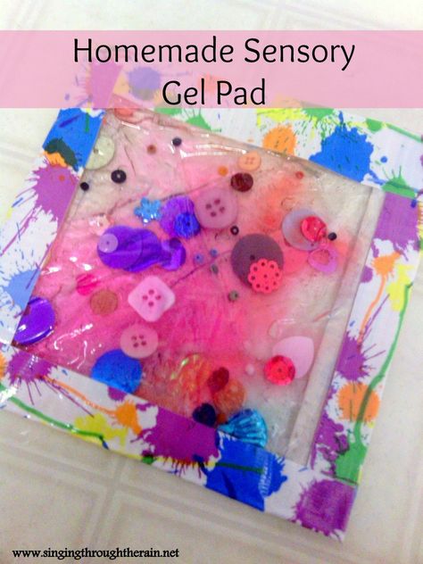 Looking for a sensory gel pad, but don't want to spent money to get one? Here you will find directions and pictures to help make your own homemade gel pad. Homemade Sensory, Diy Fidget Toys, Sensory Bags, Sensory Crafts, Sensory Tools, Sensory Boards, Sensory Bottles, Drawing Pad, Special Needs Kids