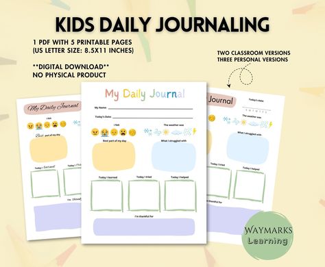 Daily Journaling, Fun Images, Todo List, Self Reflection, Daily Journal, Fifth Grade, School Items, Printable Worksheets, Kids Crafts