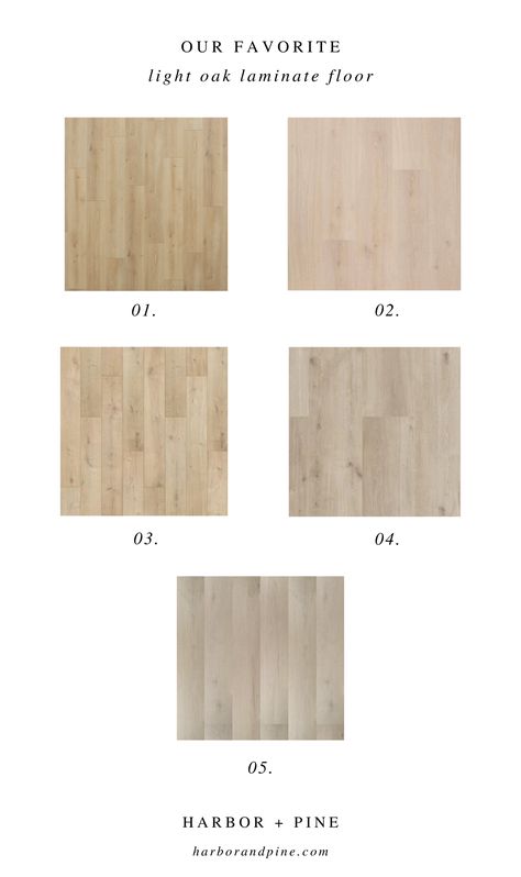 Affordable Light Oak Laminate Flooring (and which one I chose for our home!) — Harbor + Pine Light Wood Laminate Flooring, Light Oak Laminate Flooring, Light Oak Laminate, Light Oak Floors, Flooring Samples, Interior Design Help, Oak Laminate Flooring, Oak Wood Floors, Light Wood Floors