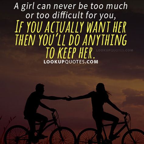 A girl can never be too much or too difficult for you, If you actually want her then you'll do anything to keep her. #relationship #girlfriends #relationshipquotes #realman Care Thoughts, Fire And Desire, Marriage Romance, Relationship Stuff, Twin Flame Love, Bae Quotes, Godly Relationship, Fav Quotes, Twin Flames