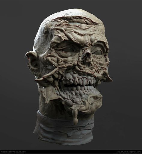 Base Refrences, Zombie Sculpture, Gore References, Great Unclean One, Cursed Aesthetic, Concept Art Reference, Zombie Cartoon, Arte Zombie, Zombie Face