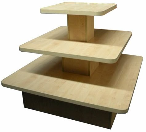 Store Display Table, Display  Isle Unit with Tiers Store Display Table, Store Shelves Design, Floor Display, Retail Shelving, Store Interiors, Display Table, Shelving Racks, Display Unit, Wooden Display