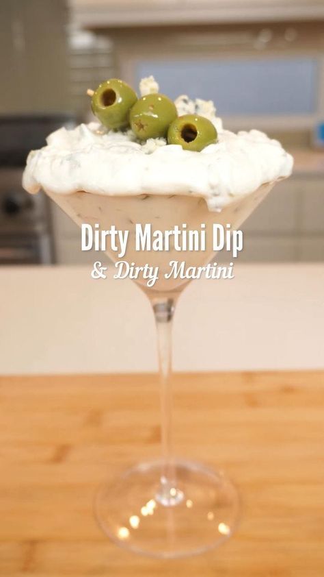 Dirty Martini Dip - by Steph the Sommelier - Wine & Dip Dirty Martini Dip, Martini Dip, Olive Brine, Wine Sommelier, Chili Lime, Dirty Martini, Soften Cream Cheese, Martini Cocktail, Fruit Flavored