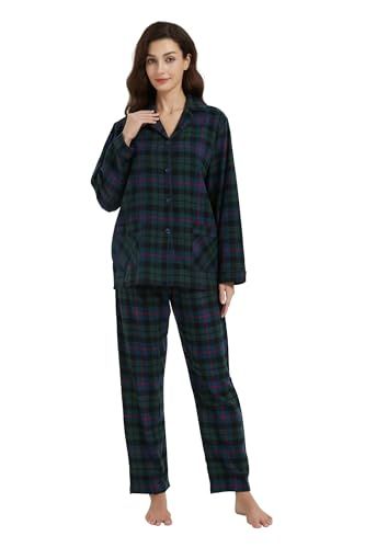 Pjs For Women, Winter Pjs, Dark Blue Plaid, Flannel Pajama Sets, Cozy Pajamas, Flannel Pajamas, Cozy Flannel, Pajama Top, Cotton Flannel