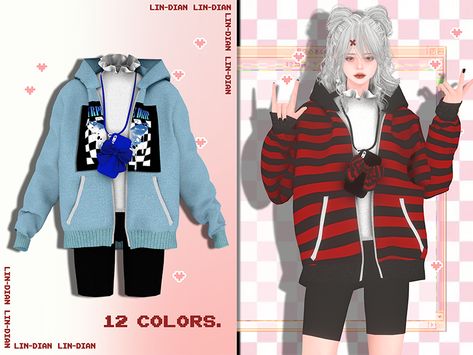 The Sims Resource - Thick coat and hanging phone Sims 4 Emo Jewelry Cc, Sims 4 Female Shirts Cc, Sims 4 Unisex Clothes, Sims 4 Masc Female Cc, Sims 4 Punk Clothes, Female Clothes Sims 4, Sims 4 Japanese Cc Clothes, Sims 4 Cc Kawaii Clothing, Sims 4 Cc Korean Fashion