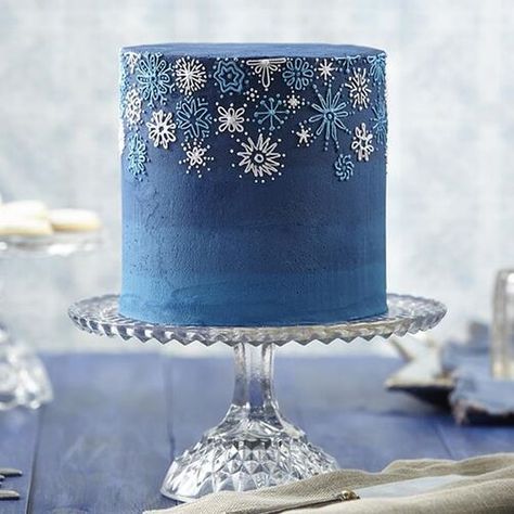 Holiday Cake Recipes, Christmas Cakes Easy, Savory Cakes, Snowflake Cake, Wilton Cake Decorating, Winter Cake, Magic Cake, Salty Cake, Wilton Cakes