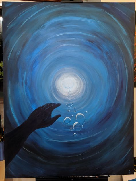 Let Go Painting, Painting That Has Deep Meaning, Deep Water Drawing, Simple Meaningful Paintings, Euphoric Paintings, Deep Meaningful Paintings, Painting Ideas Emotional, Emotional Painting Ideas, Deep Painting Ideas