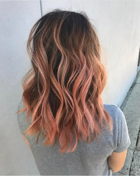 Blorange Hair, Dyed Hair Ombre, Hair Color Orange, Brown Ombre Hair, Latest Hair Color, Peach Hair, Ombre Hair Blonde, Hair Ombre, Latest Hair