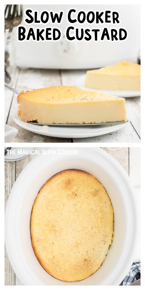 Crockpot Flan, Crockpot Custard Recipe, Healthy Baked Custard, Slow Cooker Custard, Slow Cooker Tapioca Pudding, Instant Pot Egg Custard Recipes, Instant Pot Egg Custard, Steamed Pudding Recipes Slow Cooker, Slow Cooker Ravioli Lasagna